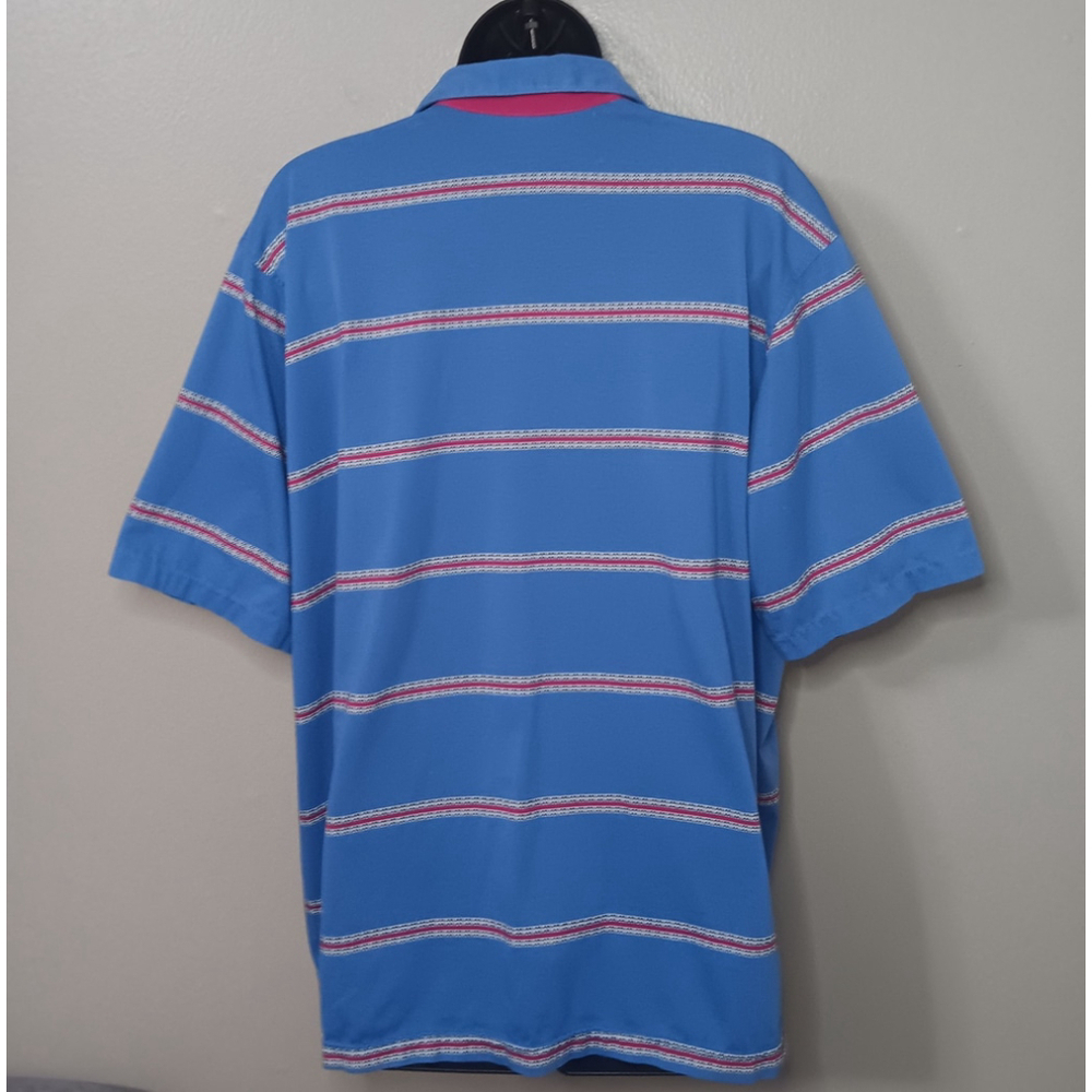 Vintage 90s Tail Women’s XL Polo Shirt Striped Short Sleeve Blue Relax Fit - Picture 5 of 10